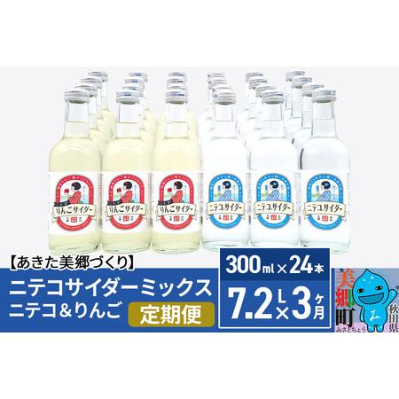 ふるさと納税 《定期便3ヶ月》ニテコサイダーミックス 300ml×24本セット 2種（ニテコサイダー...