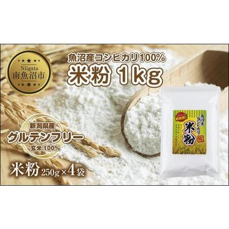 ふるさと納税 ES480 米粉 250g×4袋 計1kg 魚沼産 コシヒカリ 白米粉 アレルギー 小...