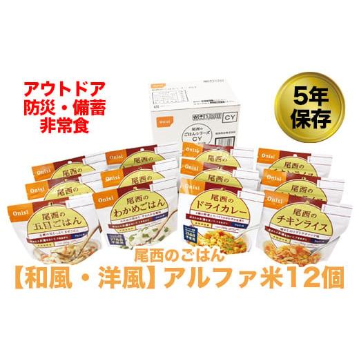 ふるさと納税 米 宮城県 大崎市 尾西のごはん 和風・洋風 アルファ米12個 アウトドア・防災・備蓄...