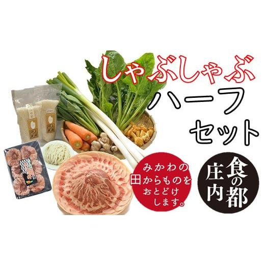 ふるさと納税 豚肉 ロース 山形県 三川町 食の都庄内　みかわの田からもの　しゃぶしゃぶハーフセット