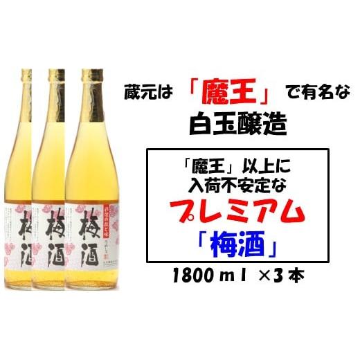 ふるさと納税 鹿児島県 錦江町 No.1130 【魔王の蔵元】白玉醸造の「プレミアム梅酒」3本セット