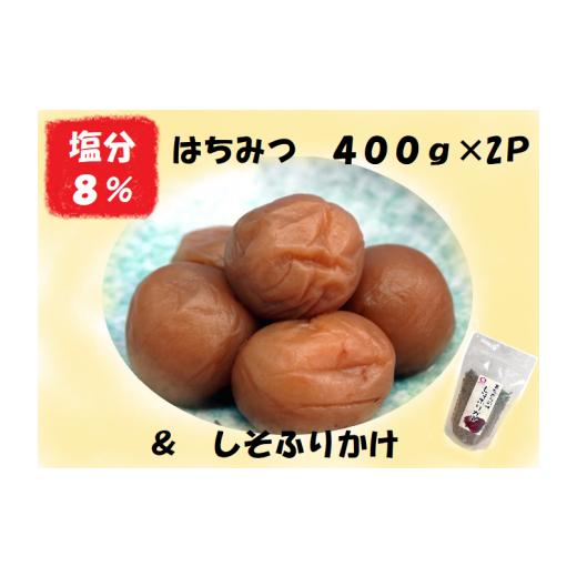 ふるさと納税 三重県 熊野市 梅干し 熊野乃梅 はちみつ （塩分8％）400ｇ×2パック しそふりか...