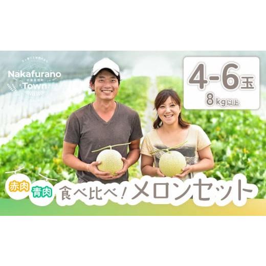 ふるさと納税 北海道 中富良野町 よくばりセット（赤肉&amp;青肉メロン）8kg以上