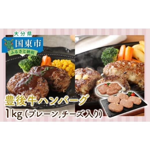 ふるさと納税 大分県 国東市 豊後牛ハンバーグ「プレーンとチーズ入り」1kg_1202R