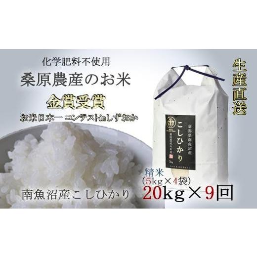 ふるさと納税 新潟県 南魚沼市 【頒布会】桑原農産のお米20kg(5kg×4)×9ヵ月　南魚沼産こし...