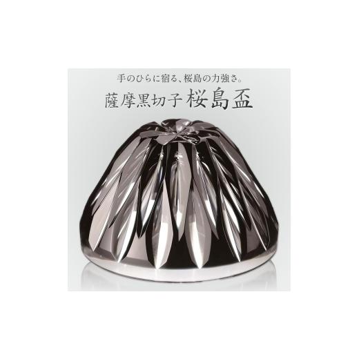 ふるさと納税 陶磁器・漆器・ガラス 鹿児島県 さつま町 薩摩黒切子 桜島盃 グラス ガラス 最大径7...