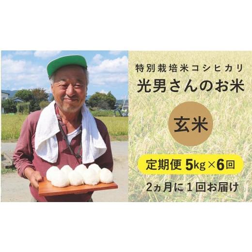 ふるさと納税 滋賀県 高島市 ◆【定期便6回】 特別栽培米 コシヒカリ  光男さんのお米 玄米 5k...