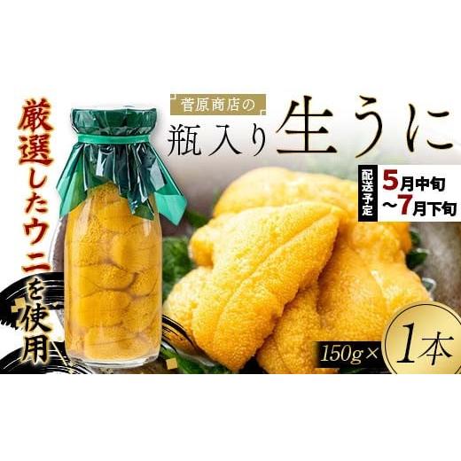 ふるさと納税 岩手県 山田町 菅原商店の生うに150g 1本 ミョウバン不使用 牛乳瓶 無添加 三陸...