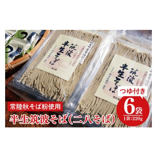 ふるさと納税 茨城県 阿見町 40-02半生筑波そば（二八そば）12人前（220g×6袋）つゆ付