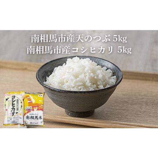 ふるさと納税 福島県 南相馬市 【令和5年産】南相馬市産「天のつぶ」５kg+「コシヒカリ」５kg 食...