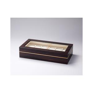 ふるさと納税 雑貨・日用品 広島県 府中市 クリスタル　時計ケース　No.6 ／ 黒檀 ハードメープル 貴金属 鏡面仕上 木目 職人 広島県 No.300