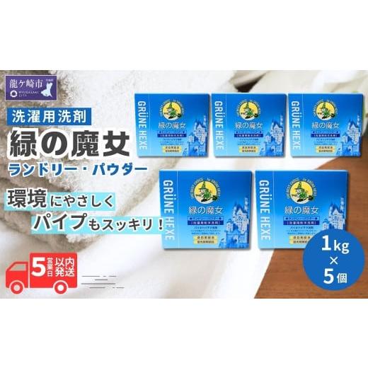 ふるさと納税 茨城県 龍ケ崎市 緑の魔女ランドリーパウダー1kg×5個セット(デパートでのみの専売品...