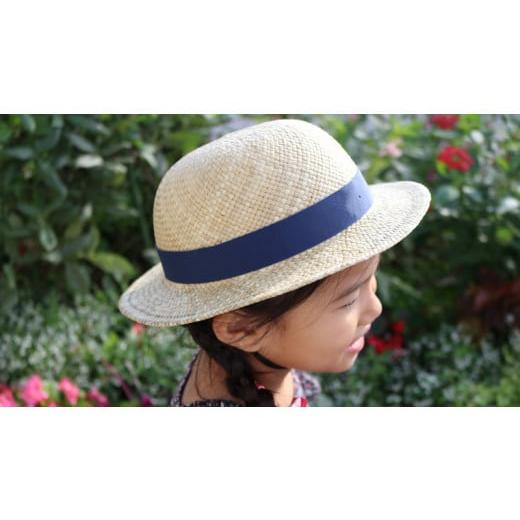 ふるさと納税 小物 帽子 沖縄県 今帰仁村 アダン葉帽子（子ども用）リボン・ゴム付