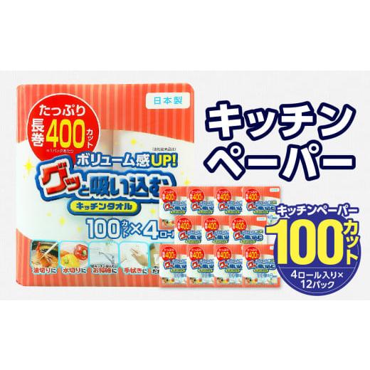 ふるさと納税 大分県 大分市 グッと吸い込むキッチンタオル100カット（4ロール×12パック） キッ...