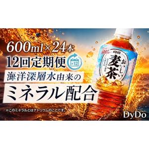 ふるさと納税 お茶類 高知県 室戸市 12回 定期便 DyDo ダイドー おいしい麦茶 合計288本 600ml×24本 × 12回 麦茶 むぎ茶 カフェインゼロ お茶 飲料水 ペッ…