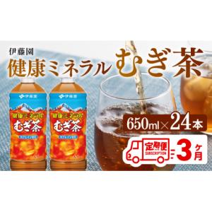 ふるさと納税 お茶類 宮崎県 川南町 3ケ月定期便 健康ミネラル むぎ茶650ml×24本PET 麦茶 ペットボトル 水分補給 セット カロリーゼロ 備蓄 ソフトドリンク …