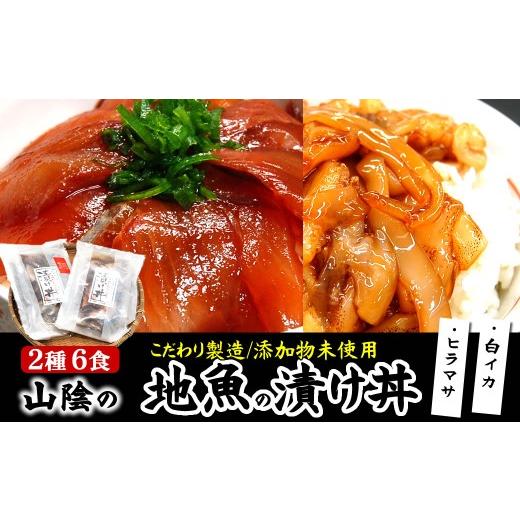 ふるさと納税 魚貝類 兵庫県 新温泉町 魚屋自家製　山陰の海鮮漬け丼(ヒラマサ、白イカ)2種×各3パ...