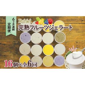 ふるさと納税 アイス・ヨーグルト ジェラート 北海道 倶知安町 6ヶ月連続定期便 Ruhiel（ルヒエル）の完熟フルーツジェラート 16個セット スイーツ デザート