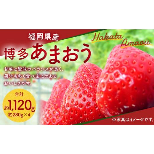 ふるさと納税 福岡県 直方市 福岡県産 博多 あまおう 約1.12kg（約280g×4パック）【20...