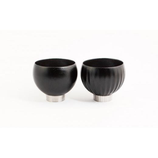 ふるさと納税 食器・グラス 湯呑 京都府 向日市  手作り漆器 湯呑み sukuf black ペア...