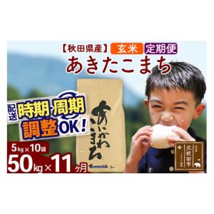 ふるさと納税 米 あきたこまち 秋田県 北秋田市 令和7年産 《定期便11ヶ月》秋田県産 あきたこまち 50kg 玄米 (5kg小分け袋) 2025年産 お届け時期選べる お届…