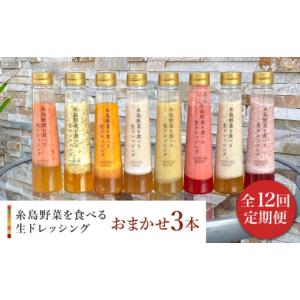 ふるさと納税 調味料・油 ドレッシング 福岡県 糸島市 全12回 定期便 糸島 野菜 を 食べる 生 ドレッシング お任せ 3本 セット 《糸島》 糸島正キ AQA013