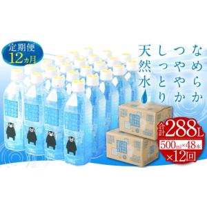 ふるさと納税 水・ミネラルウォーター 500mL〜999mL 熊本県 菊池市  12ヶ月定期便 なめらかつややかしっとり天然水 500ml PET 24本×2ケース（計576本）《お申…
