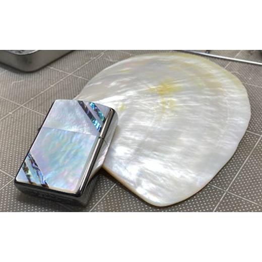 ふるさと納税 小物 大阪府 柏原市  ふるさと納税オリジナルデザイン 貝貼りZIPPOライター（シル...