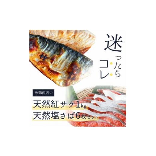 ふるさと納税 和歌山県 美浜町 迷ったらコレ！！魚鶴商店の天然紅サケ1kg &amp; 塩さばフィレ6枚セッ...