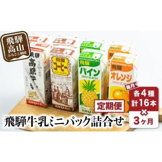 ふるさと納税 岐阜県 高山市 【定期便】3回お届け 飛騨牛乳 ミニパック 詰め合わせ フルーツ牛乳 ...