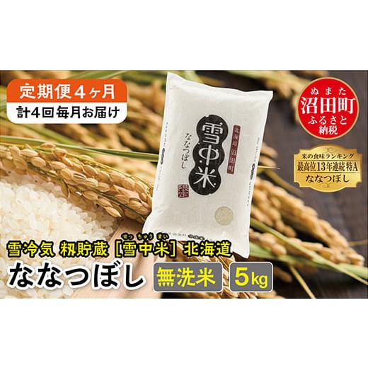 ふるさと納税 北海道 沼田町 【定期便4ヶ月】ななつぼし無洗米5kg 2月から計4回毎月お届け 令和...