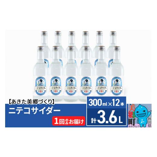 ふるさと納税 炭酸飲料 サイダー 秋田県 美郷町 ニテコサイダー 300ml×12本セット あきた美...