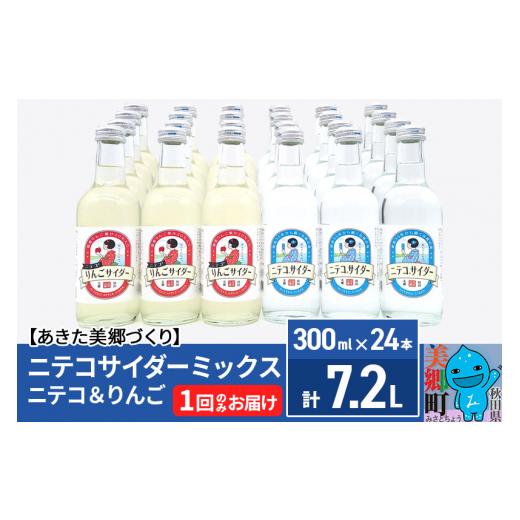ふるさと納税 炭酸飲料 サイダー 秋田県 美郷町 ニテコサイダーミックス 300ml×24本セット ...