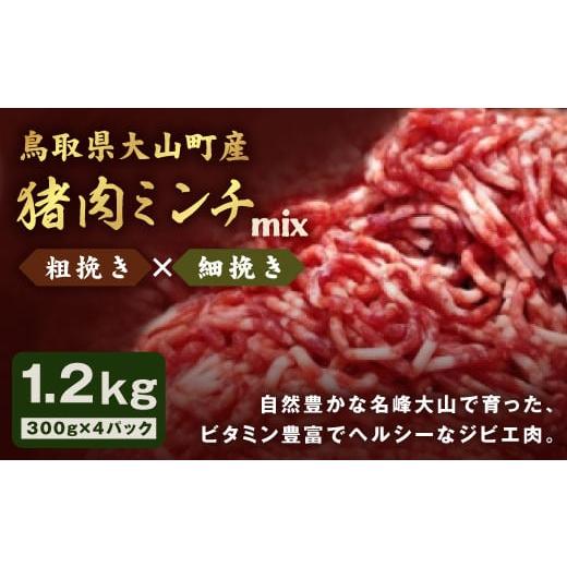 ふるさと納税 鳥取県 大山町 GB-13　猪肉ミンチ（ミックス）1.2kg（300g×4パック）