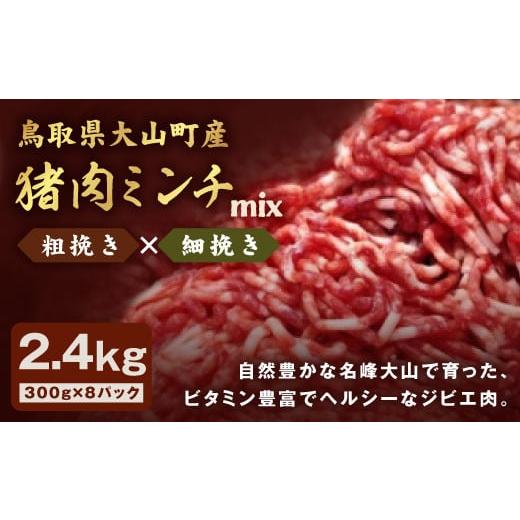 ふるさと納税 鳥取県 大山町 GB-15　猪肉ミンチ（ミックス）2.4kg（300g×8パック）
