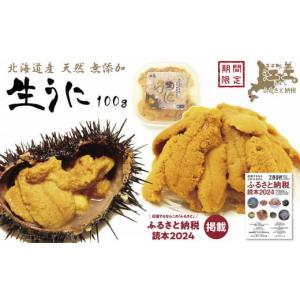 ふるさと納税 北海道 江差町 北海道 江差前浜産 生うに 100g【天然・無添加・みょうばん不使用】江差産キタムラサキウニ　日本海熊石産海洋深層水　塩水ウニ　…