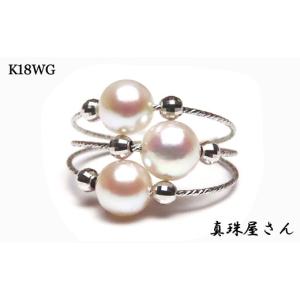 ふるさと納税 家具・装飾品 三重県 志摩市 真珠屋さん 誰もが可愛く アコヤ真珠 リング K18WG フリーサイズ ／ 真珠 アクセサリー パール 指輪 リング 18金 ホ…