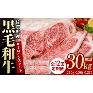 ふるさと納税 牛肉 ロース 佐賀県 白石町 12回定期便 佐賀県産 黒毛和牛 贅沢 サーロインステーキ 250g×10枚（計2.5kg） いろは精肉店 佐賀県産 佐賀産和牛 …