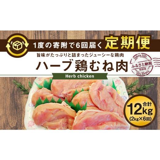 ふるさと納税 大分県 竹田市 【6ヶ月定期便】業務用 大分県産 ハーブ鶏 ムネ肉 2kg×6ヶ月 計...