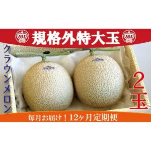 ふるさと納税 メロン メロン青肉 静岡県 浜松市 クラウンメロン 規格外特大玉 2玉入 毎月お届け12ヶ月定期便 配送不可：離島 果物 フルーツ デザート おやつ …