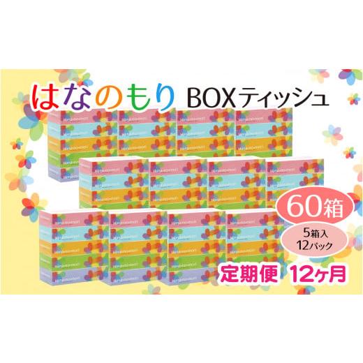 ふるさと納税 岩手県 一関市 【定期便／12ヶ月】boxティッシュ(ボックス) はなのもり 60箱 ...