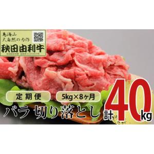 ふるさと納税 牛肉 バラ(カルビ) 秋田県 にかほ市 《定期便》8ヶ月連続 秋田由利牛 バラ切り落とし 5kg（1kg×5パック）
