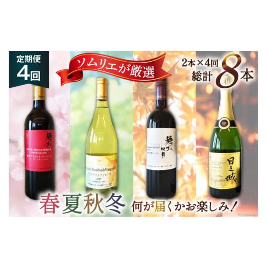 ふるさと納税 ワイン 赤ワイン 山梨県 韮崎市 ワイン 定期便 2本 4回 計8本 赤ワイン 白ワイ...