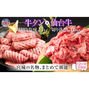 ふるさと納税 牛肉 タン 宮城県 塩竈市 定期便・全１２回連続 お肉の宮城県堪能セット 毎月3.3kg／計39.6kg　 5535834