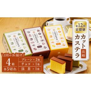 ふるさと納税 菓子 カステラ 長崎県 西海市 嬉しい詰め合わせ 12回定期便 長崎カステラ カットカステラ 4箱入 文明堂総本店 CFG017