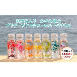ふるさと納税 雑貨・日用品 インテリア 高知県 黒潮町 ハーバリウム プリザーブドフラワー かすみ草 天然石入り 1本 選べるカラー ハート瓶 50ml ガーネット …