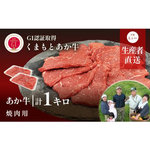 ふるさと納税 熊本県 産山村 生産者直送!GI認証　くまもとあか牛焼き肉用1kg(500g×2パック...