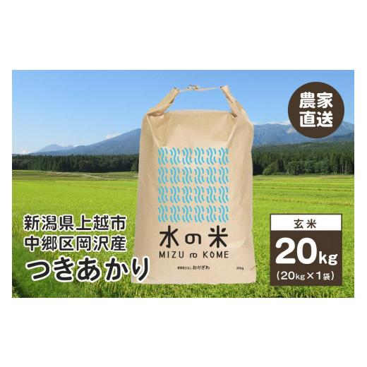 ふるさと納税 新潟県 上越市 百名山が育む水の米「つきあかり 玄米20kg（1袋）」令和5年産「上越...