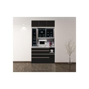 ふるさと納税 家具 収納家具 福岡県 大川市 （ブラック木目） 開梱設置／受注製作 レガシー キッチンボード 幅130cm 上置付 耐震 食器棚 引き戸 ダイニングボ…