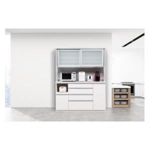 ふるさと納税 家具 収納家具 福岡県 大川市 （ホワイト柾目） 開梱設置／受注製作 ネオ キッチンボード 幅160cm 耐震 引き戸 食器棚 オープンボード 完成品 カ…